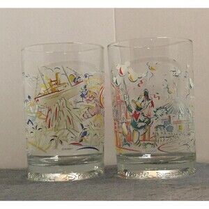 2 McDonald's  Walt Disney World 25th Anniversary Goofy & Magic Kingdom  Glasses